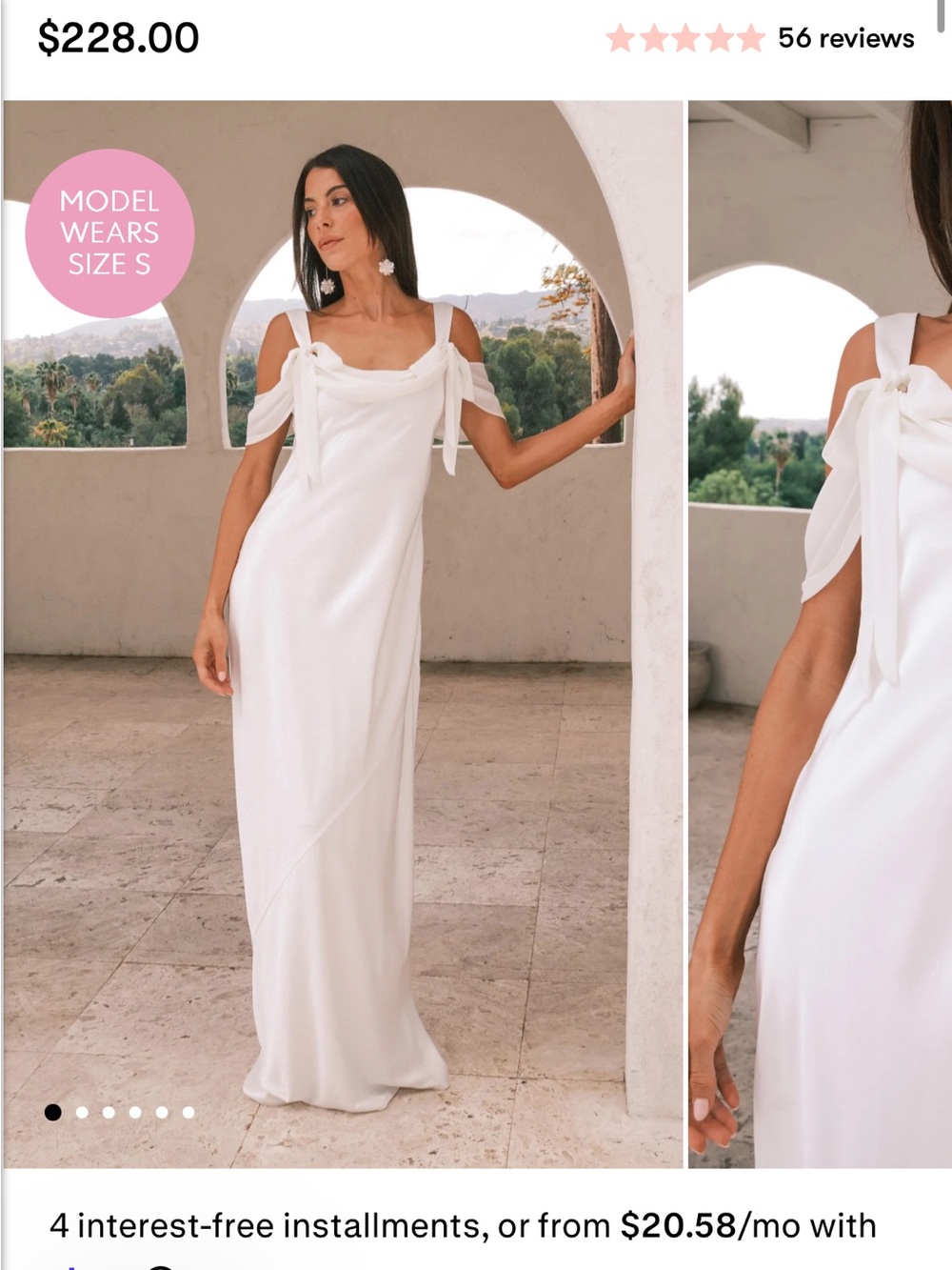 Show Me Your MuMu White Tie-Shoulder Maxi Dress